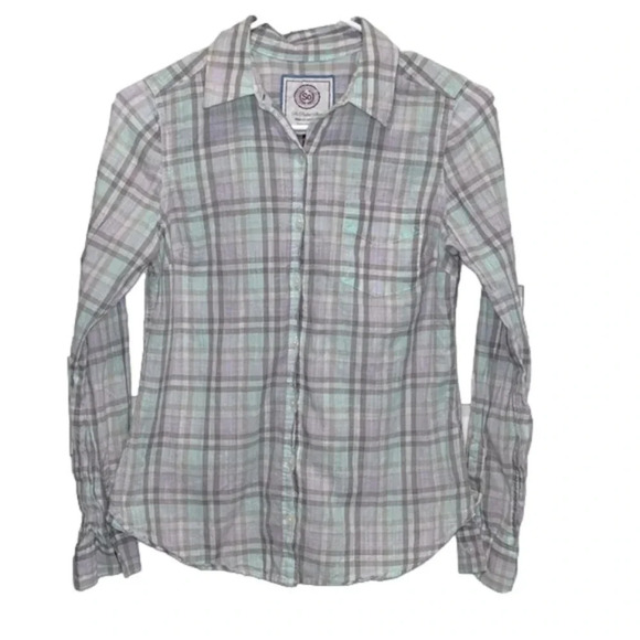 Imperfect juniors plaid shirt button down SO collar shirt size medium - Picture 1 of 7